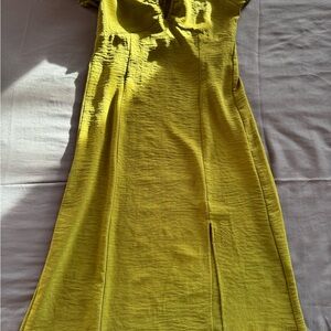 Monteau Chartreuse Midi Dress